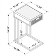 Pemberly Row 1-drawer Radio Weave Cane Metal Side Table in White