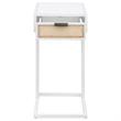 Pemberly Row 1-drawer Radio Weave Cane Metal Side Table in White