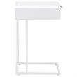 Pemberly Row 1-drawer Radio Weave Cane Metal Side Table in White