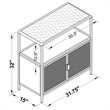 Pemberly Row 2-door Radio Weave Cane Metal Accent Cabinet in White