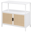 Pemberly Row 2-door Radio Weave Cane Metal Accent Cabinet in White