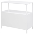 Pemberly Row 2-door Radio Weave Cane Metal Accent Cabinet in White