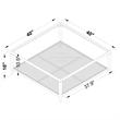 Pemberly Row Glass Top Metal with Cane Shelf Coffee Table in Black