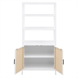 Pemberly Row 3-shelf Radio Weave Cane Metal Accent Cabinet in White