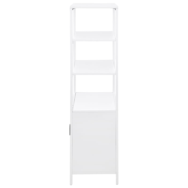 Pemberly Row 3-shelf Radio Weave Cane Metal Accent Cabinet in White