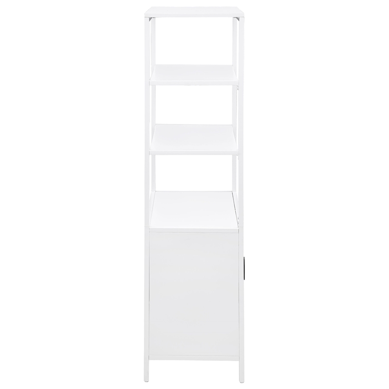 Pemberly Row 3-shelf Radio Weave Cane Metal Accent Cabinet in White