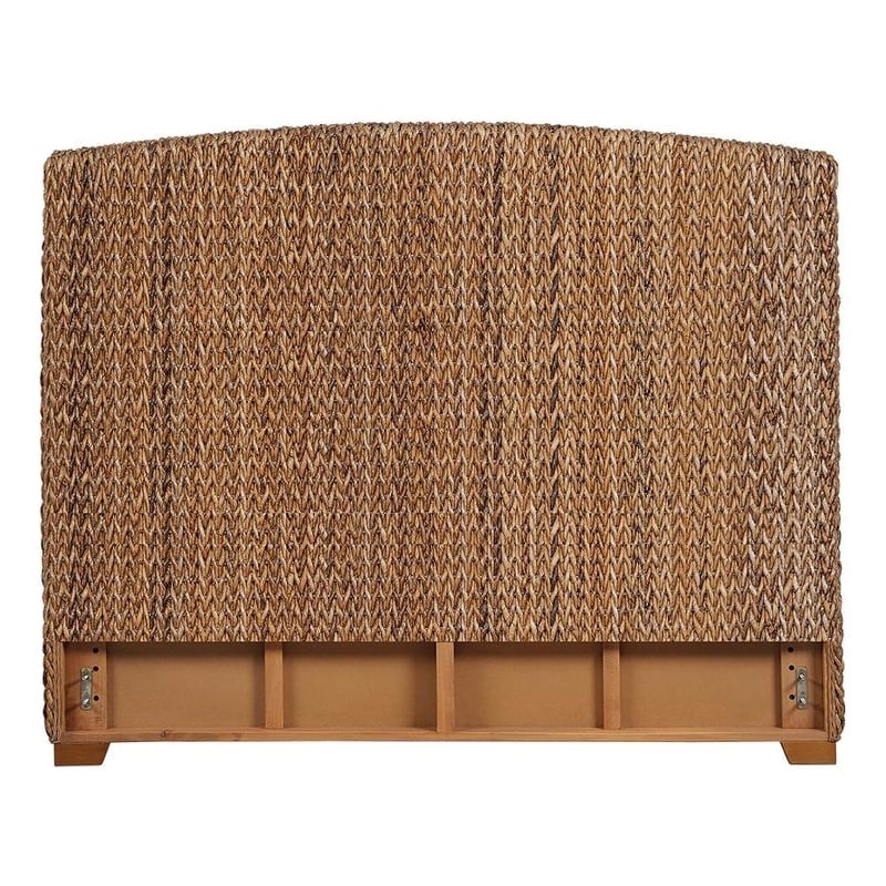 Pemberly Row Woven Banana Leaf Queen Panel Headboard in Amber