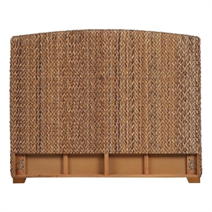 Pemberly Row Woven Banana Leaf Queen Panel Headboard in Amber