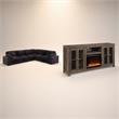 Pemberly Row 2Pc Set of Fireplace TV Console & Modular Sectional Sofa