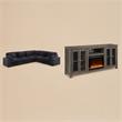 Pemberly Row 2Pc Set of Fireplace TV Console & Modular Sectional Sofa