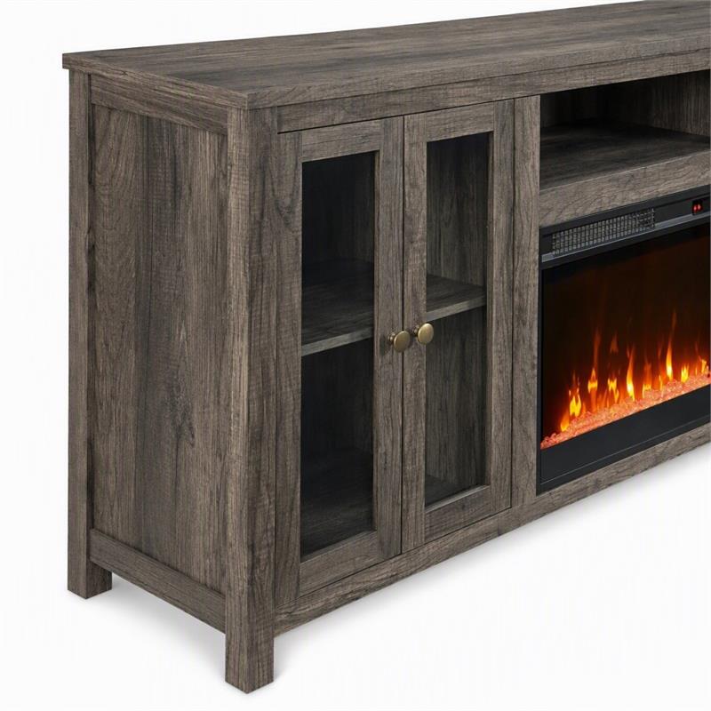 Pemberly Row 2Pc Set of Fireplace TV Console & Modular Sectional Sofa