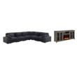 Pemberly Row 2Pc Set of Fireplace TV Console & Modular Sectional Sofa