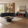 Pemberly Row 2Pc Set of Fireplace TV Stand & Modular Sectional Sofa