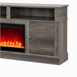 Pemberly Row 2Pc Set of Fireplace TV Stand & Modular Sectional Sofa