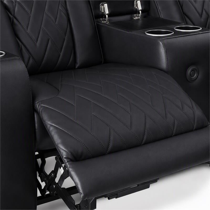 Pemberly Row Set of 2 Power Reclining Loveseat with LED Lighting