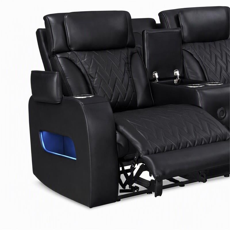 Pemberly Row Set of 2 Power Reclining Loveseat with LED Lighting