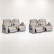 Pemberly Row Set of 2 Power Reclining Loveseats with LED Lighting