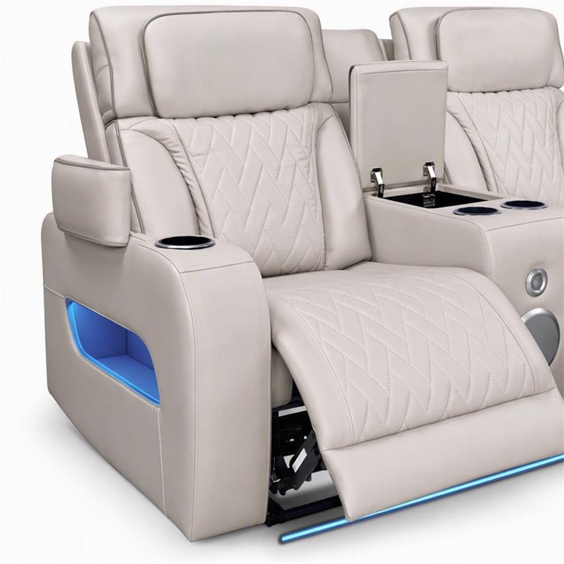 Pemberly Row Set of 2 Power Reclining Loveseats with LED Lighting