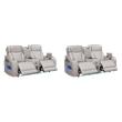 Pemberly Row Set of 2 Power Reclining Loveseats with LED Lighting