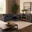 Pemberly Row 2Pc Set of Fireplace TV Console and Sleeper Sectional