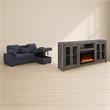 Pemberly Row 2Pc Set of Fireplace TV Console and Sleeper Sectional