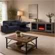 Pemberly Row 2Pc Set of TV Stand with Fireplace and Sleeper Sectional