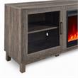 Pemberly Row 2Pc Set of TV Stand with Fireplace and Sleeper Sectional