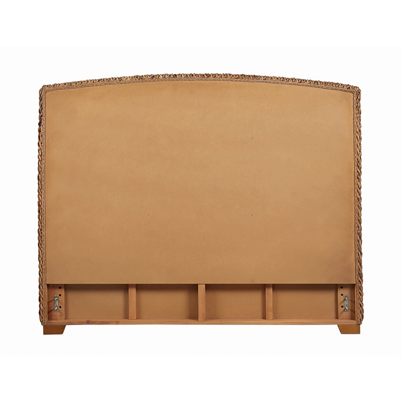 Pemberly Row Woven Banana Leaf Eastern King Headboard in Amber