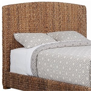 Pemberly Row Woven Banana Leaf California King Headboard in Amber