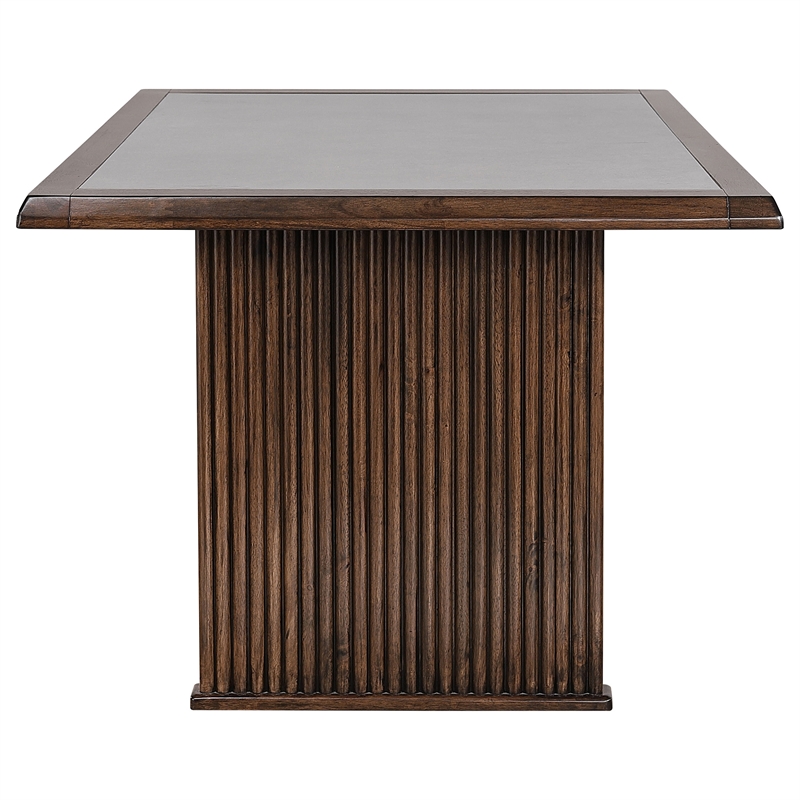 Pemberly Row 72-Inch Rectangular Reeded Dining Table in Brown