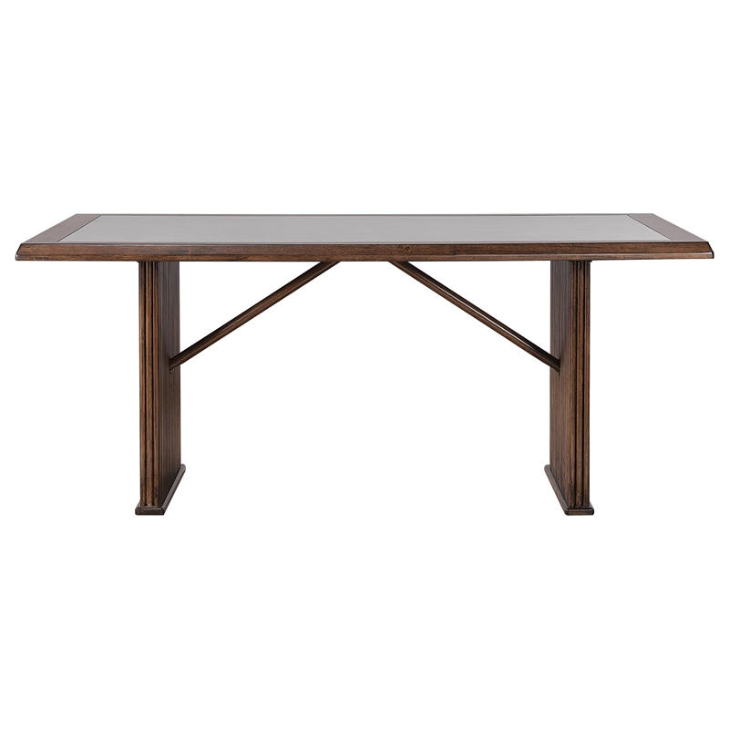 Pemberly Row 72-Inch Rectangular Reeded Dining Table in Brown