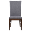 Pemberly Row Upholstered Rubberwood Dining Side Chair Set of 2 in Grey