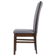Pemberly Row Upholstered Rubberwood Dining Side Chair Set of 2 in Grey