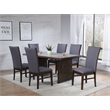 Pemberly Row 7-Piece Rectangular Dining Table and Chair Set in Brown