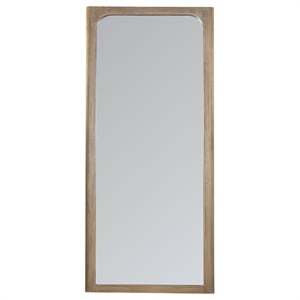 Pemberly Row 80&quot Coastal Wood Full Length Floor Mirror in Mango Brown