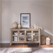 Pemberly Row Sliding Door Wood Dining Sideboard Server in Mango Brown