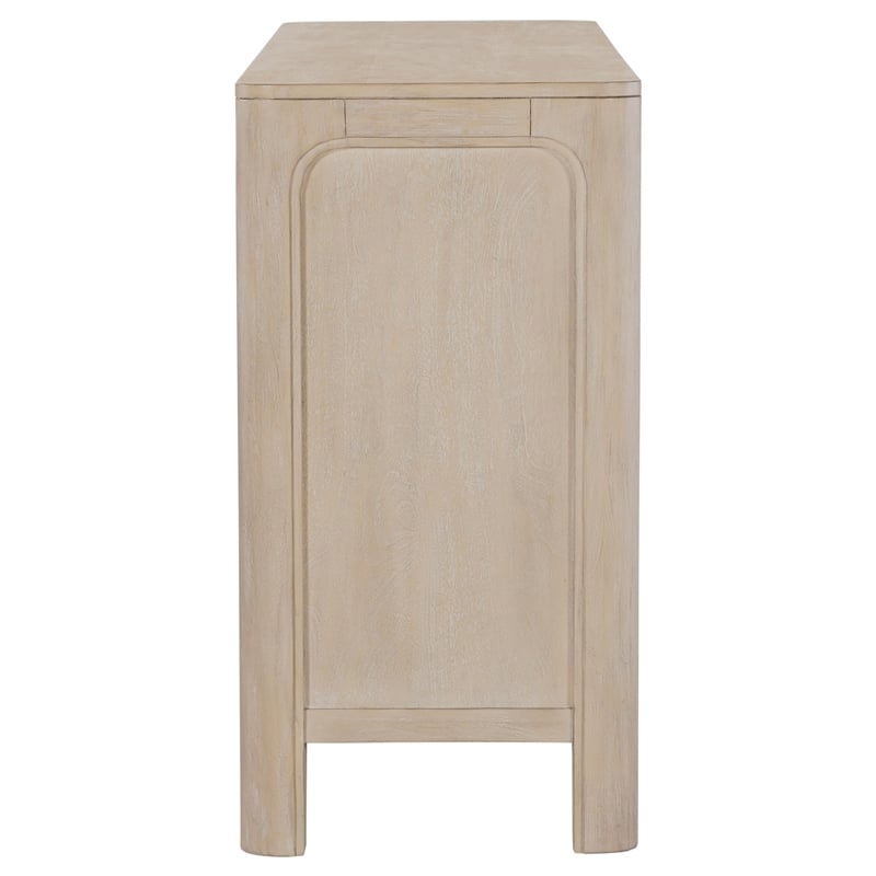 Pemberly Row Sliding Door Wood Dining Sideboard Server in Mango Brown