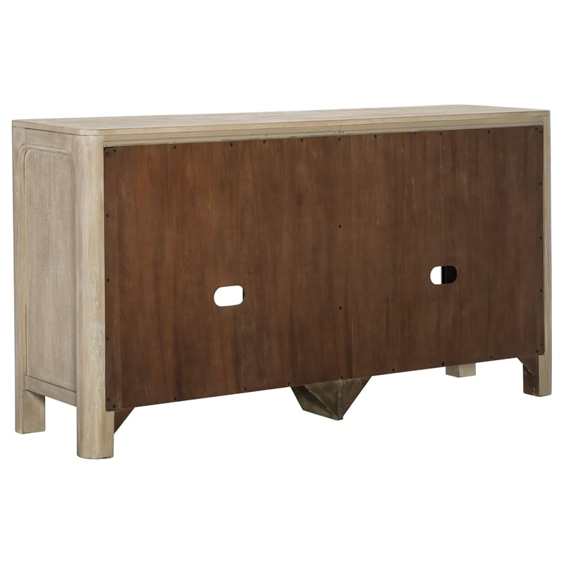Pemberly Row Sliding Door Wood Dining Sideboard Server in Mango Brown