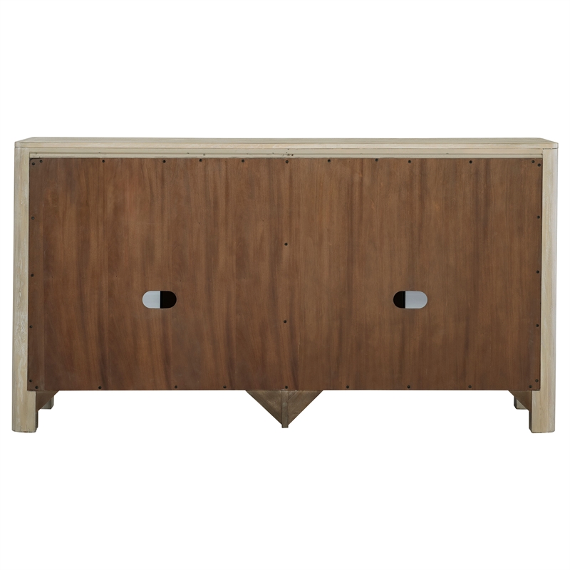 Pemberly Row Sliding Door Wood Dining Sideboard Server in Mango Brown