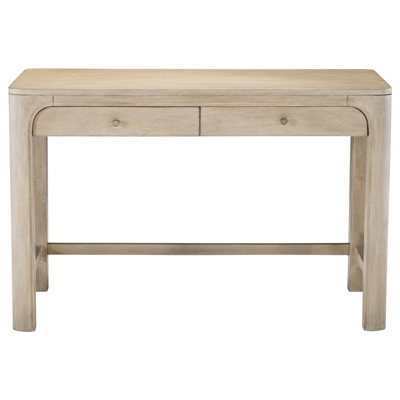 Pemberly Row 2-Drawer Makeup Table Vanity Desk in Weathered Mango Brown