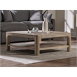 Pemberly Row Coastal Wood Cocktail Coffee Table in Weathered Mango Brown
