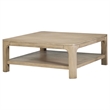 Pemberly Row Coastal Wood Cocktail Coffee Table in Weathered Mango Brown