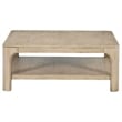 Pemberly Row Coastal Wood Cocktail Coffee Table in Weathered Mango Brown