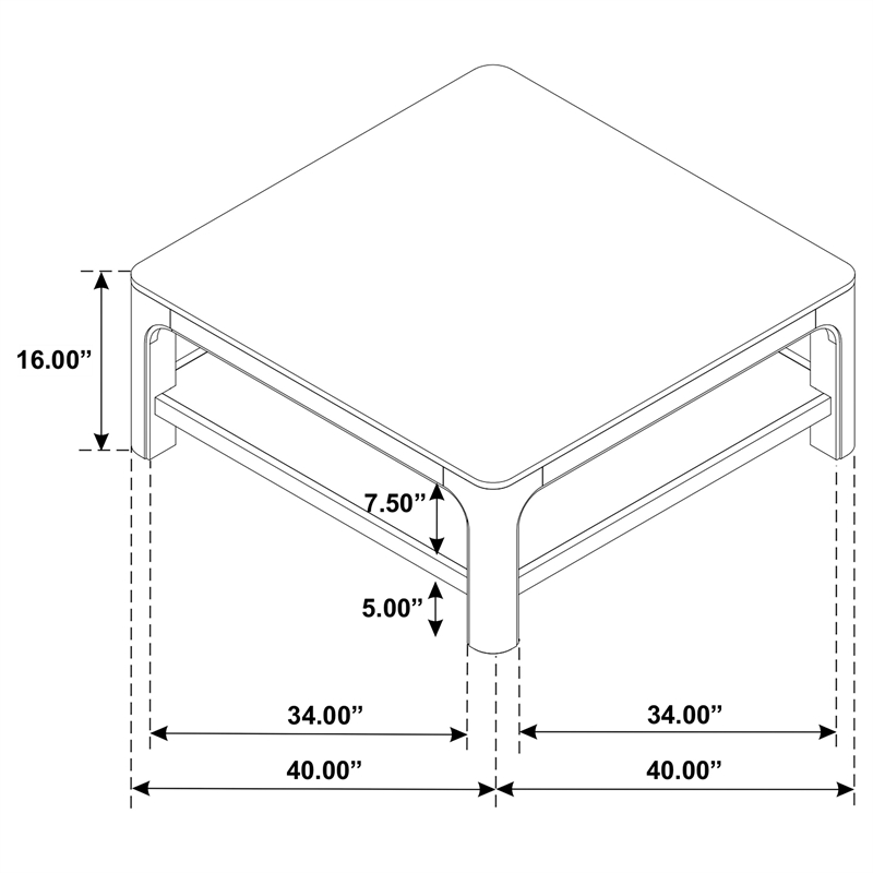Pemberly Row Coastal Wood Cocktail Coffee Table in Weathered Mango Brown