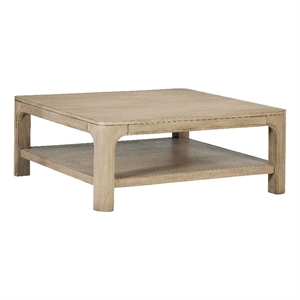Pemberly Row Coastal Wood Cocktail Coffee Table in Weathered Mango Brown