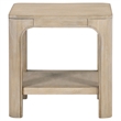 Pemberly Row Wood Side End Table with Shelf in Weathered Mango Brown