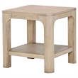 Pemberly Row Wood Side End Table with Shelf in Weathered Mango Brown