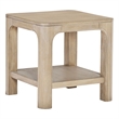 Pemberly Row Wood Side End Table with Shelf in Weathered Mango Brown