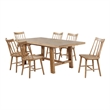 Pemberly Row 7-Piece 76-Inch Extension Leaf Dining Set in Natural Brown