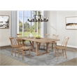 Pemberly Row 7-Piece 106-Inch Extension Leaf Dining Set in Natural Brown